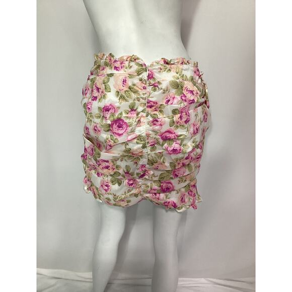 For Love & Lemons 'Milani' White Taffeta Rosette Mini Skirt Size M - Picture 3 of 4